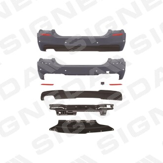 Бампер задний BMW 5 (F10/F11), 10 - 16 signeda pbm04066set