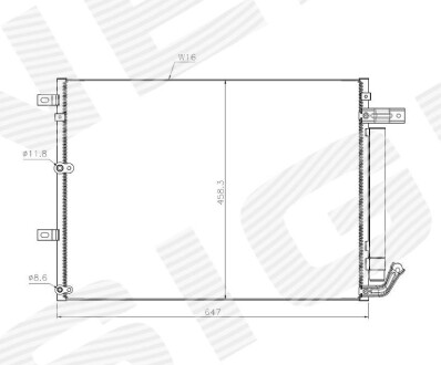 Радиатор кондиционера JEEP CHEROKEE (KL), 14 - 18 signeda rc39024