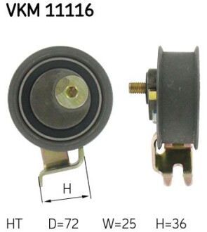 Ролик модуля натяжителя ремня skf vkm 11116