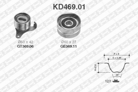 Роликовий модуль натягувача ременя (ролик, ремінь) snr ntn kd469.01