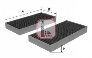 Фільтр салону BMW X3 (F25)/X4 (F26) 10-18 (вугільний) (к-кт 2 шт.) sofima s 4241 CA