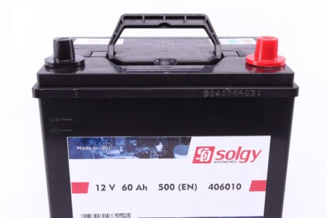 Акумуляторна батарея 60Ah/500A (230x172x222/+R) Азія solgy 406010