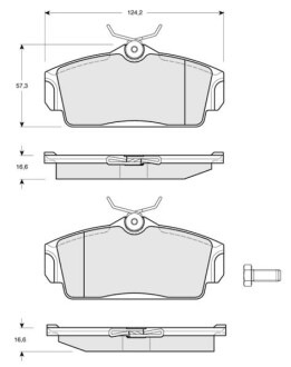 Гальмівні колодки дискові starline bd s182