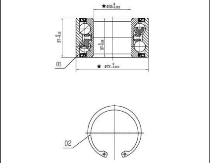 Подшипник колесный starline lo 01459