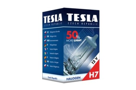 Лампа галогенна H7 12V 55W PX26d +50% Premium tesla b30701