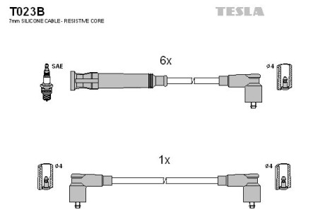 Провода высоковольтные, комплект Bmw 3 (E30), 5 (E28) BLATNA tesla t023B