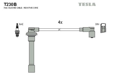 Провода высоковольтные, комплект Honda Civic V BLATNA tesla t230B (фото 1)