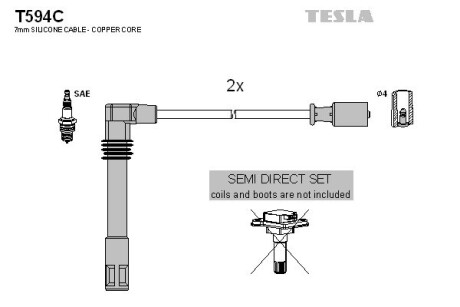 Комплект кабелів запалювання tesla t594C