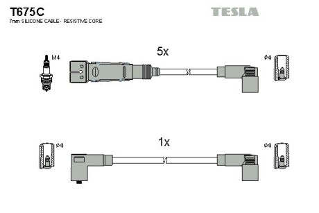 Комплект проводов tesla t675C