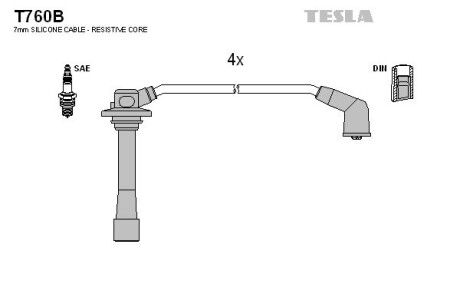 Провода высоковольтные, комплект Mazda BLATNA tesla t760B