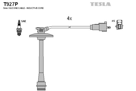 Провода высоковольтные, комплект Toyota Solara 2.2 (00-02),Toyota Solara 2.2 (98-01) BLATNA tesla t927P