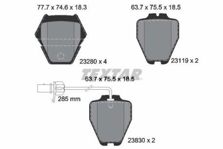 Тормозные колодки, дисковые textar 2328001