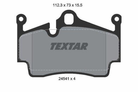 Колодки гальмівні (задні) Porsche 718/911/Boxster/Cayman 2.0-4.0 01- textar 2454101