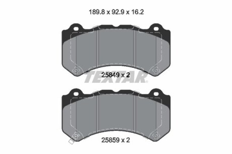 Тормозные колодки (передние) Jeep Grand Cherokee 10- (Brembo) textar 2584901