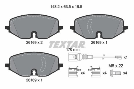 Гальмівні колодки, дискові textar 2616901