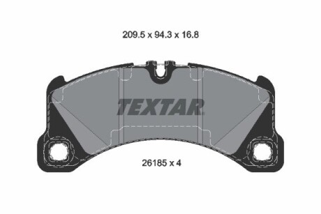 Колодки гальмівні (передні) Porsche Macan 14-18 (R18) (Brembo) textar 2618501