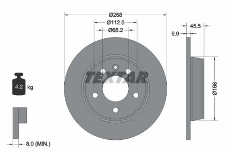 Диск тормозной textar 92074303