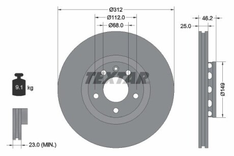 Диск тормозной textar 92106105