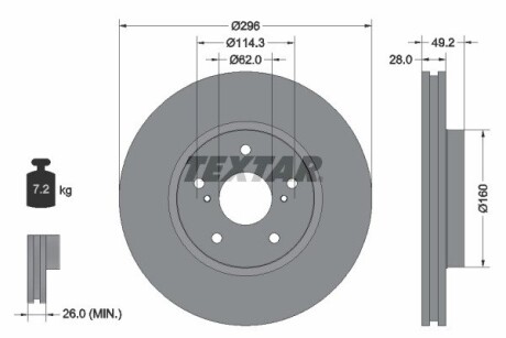 Диск тормозной textar 92174303 (фото 1)