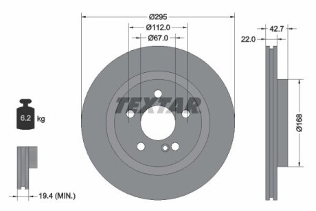 Тормозной диск textar 92286903