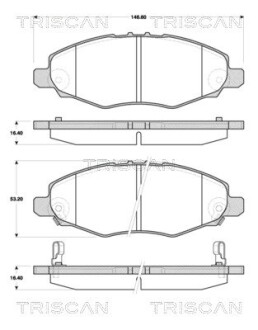 Колодки тормозные передние triscan 811013067