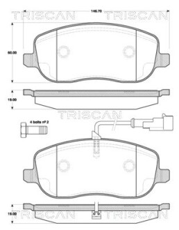 Колодки тормозные передние triscan 811015045