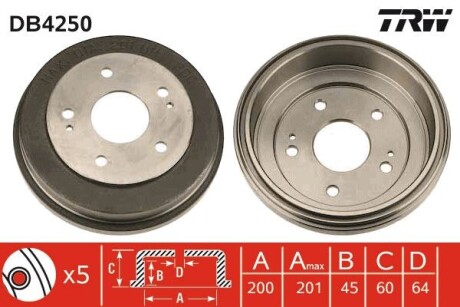 Гальмівний барабан trw db4250