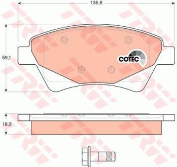 RENAULT гальмівні колодки дискові Megane II kombi 03- trw gdb1597
