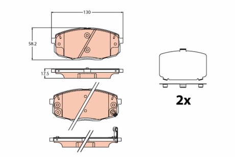 Гальмівні колодки, дискові trw gdb2192