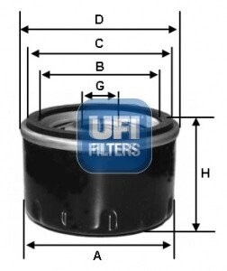 Фільтр масляний ufi 23.278.00