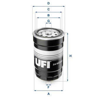 Фильтр топливный ufi 24.443.00