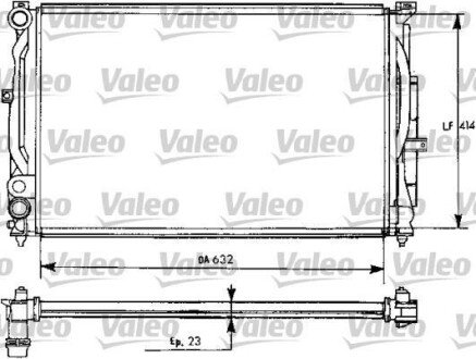 Радіатор охолодження Audi A4/A6/VW Passat 1.6-2.8 94-08 (34x415x632) valeo 731537