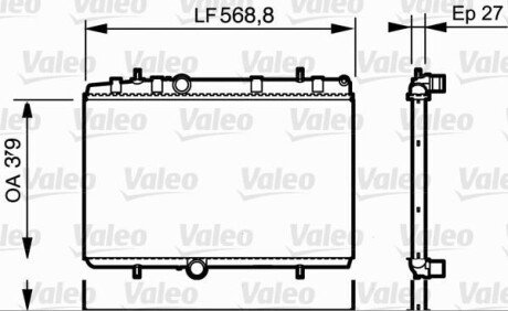 Радіатор охолодження Citroen Berlingo/Peugeot Partner 1.6 HDi/1.2 PureTech/1.6 VTi 05-15 valeo 734338