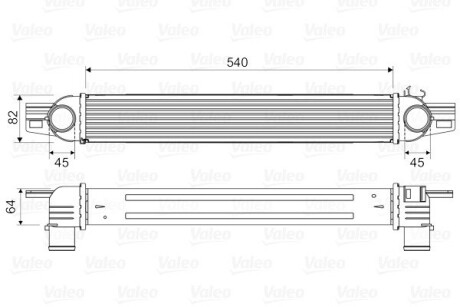 Радиатор интеркулера Citroen Nemo/Fiat Fiorino/Peugeot Bipper 1.3 JTD/1.4 HDI 08- valeo 818545