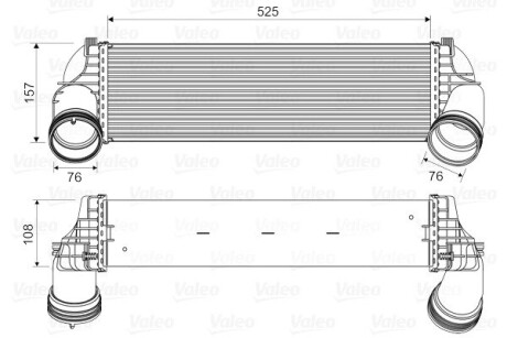 Радіатор інтеркулера BMW X5 (E70/F15/F85)/X6 (E71/E72/F16/F86) 2.0D/3.0D 07- N54 B30/N55 B30/N20 B20 valeo 818562