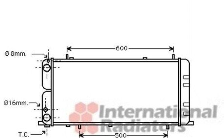 Радіатор охолодження Audi 100 1.6/1,8 76-90 van Wezel 03002051