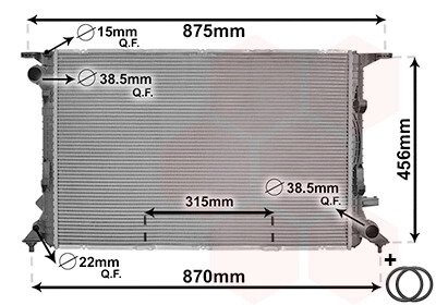 Радиатор охлаждения AUDI A4/A7 (выр-во) van Wezel 03002290