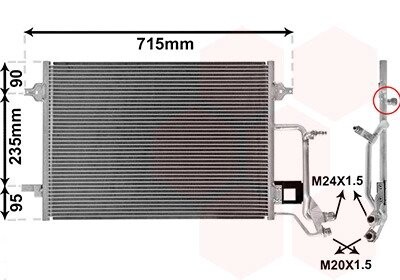 Конденсор кондиціонера A4/PASSAT5 ALL 94-98 van Wezel 03005116