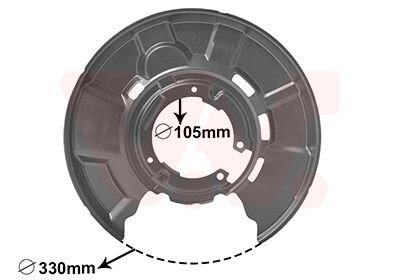 Захист диска гальмівного (заднього) (R) BMW 3 (F30/F80) 11- van Wezel 0627374