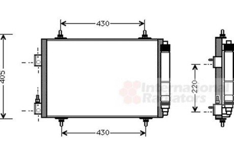 Радіатор кондиціонера (з осушувачем) Citroen C5 1.8-3.0 01-04 van Wezel 09005192