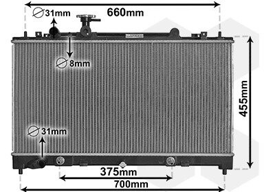 Радіатор охолодження MAZDA 6 (07-) 2.0 i 16V (+) van Wezel 27002228