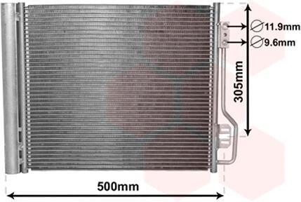 Радіатор кондиціонера (з осушувачем) Smart Fortwo 0.8CDi/1.0 07- van Wezel 29005013