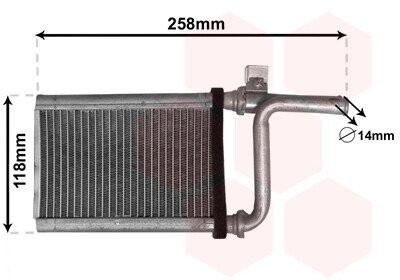 Радиатор печки Mitsubishi Pajero III/IV 00- (сзади) van Wezel 32006254