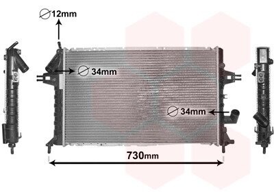 Радіатор охолодження двигуна ASTRAG 1.7TD MT +/-AC 00- van Wezel 37002294