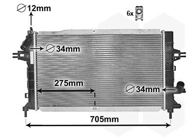 Радіатор охолодження двигуна ASTRA H 17CDTi MT +-AC 04 van Wezel 37002364