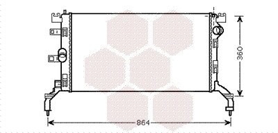 Радиатор охлаждения Renault Laguna/Latitude 1.5/2.0D 07- van Wezel 43002415