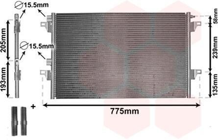 Радіатор кондиціонера Renault Espace 2.0/3.0/1.9-3.0dCi 03- van Wezel 43005382