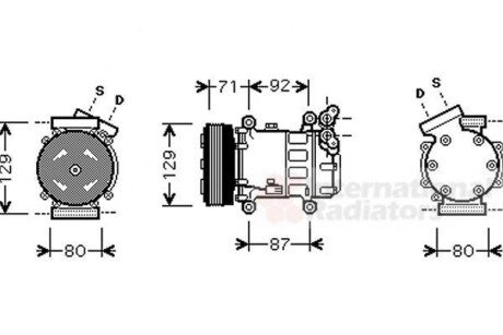 Компресор кондиціонера NISSAN QASHQAI/ RENAULT KANGOO 08 > 13 van Wezel 4300K401 (фото 1)