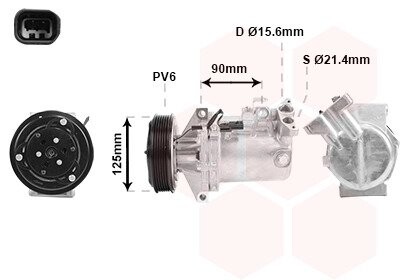 Компрессор кондиционера DACIA DUSTER/SANDERO 12- (выр-во) van Wezel 4300K495