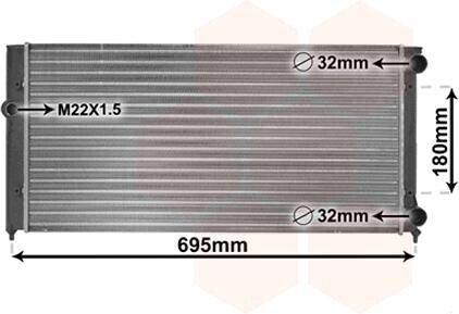 Радіатор охолодження двигуна GOLF3/VENTO AT/MT 91-98 van Wezel 58002109